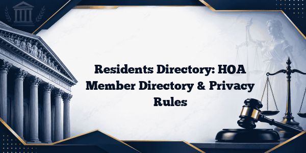 Residents Directory: HOA Member Directory & Privacy Rules